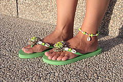 Ponožky, pančuchy, obuv - Plážová letná súprava - zelená (výpredaj) - 4190341_
