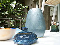 Dekorácie - váza modrá baňatá "na nebi" :o)) - 4195652_