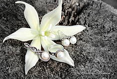 strieborná súprava s bielymi perlami - Čaro perál (Biele perly)