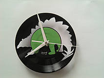 Hodiny - dino STEGOSAURUS out - vinylové hodiny (Fialová) - 4226750_