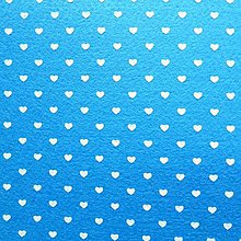 Textil - Filc modrý s potlačou srdiečok - 4235890_