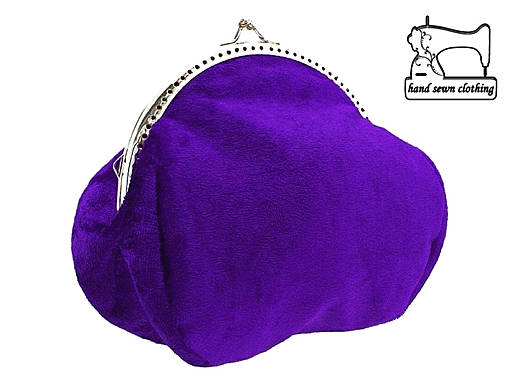 Zamatová kabelka fialová , taštička 0555