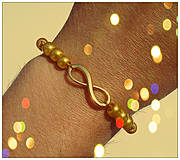 Náramky - Zlatý perlový náramok - 4256383_