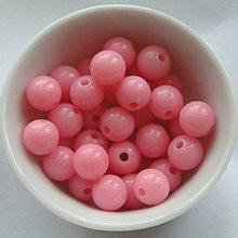 Korálky - Korálky COLOR plast 8mm (ružová-10ks) - 4274972_