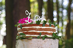 Dekorácie - Svadobné iniciály "zápich na tortu" - 4310543_