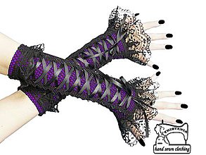 Rukavice - Gothic bezprsté rukavice s čipkou 1395 - 4313670_