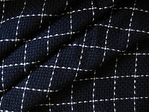 Textil - Vlnené modré káro - 4326897_