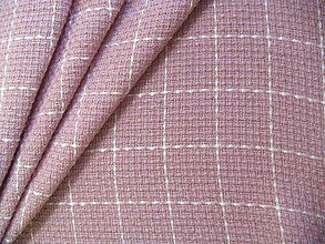 Textil - Vlnené nežné ružové káro - 4329995_