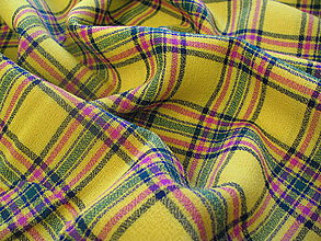 Textil - Žoržet žltý károvaný - 4340373_