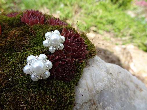 Náušnice - pre radosť... kvietky biele - 4370973_