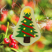 Magnetky - Magnetky Vianočná idylka (vianočný stromček) - 4369276_
