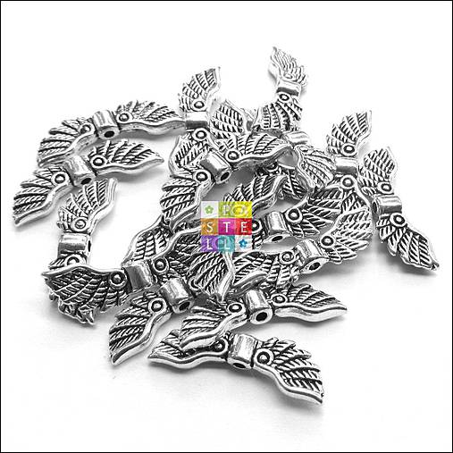 Komponenty - (4545) Medzikus kovový - krídla, 22 x 7 mm - 1 ks - 4383172_