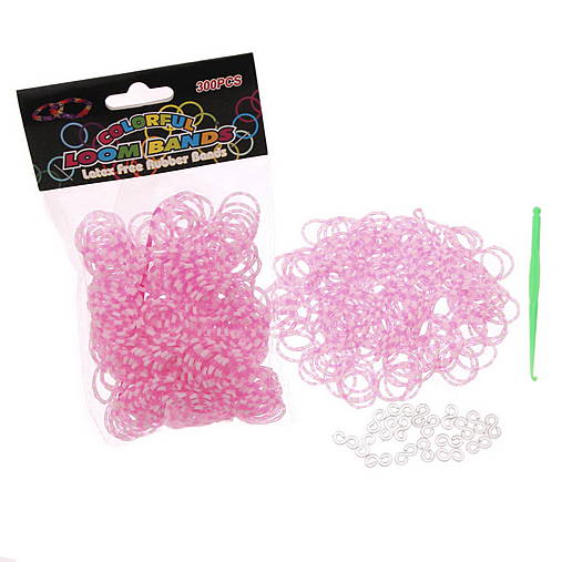Rúžové gumičky na gumičkové náramky - balíček 300ks