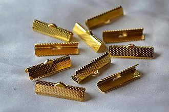 Komponenty - Ukončenie stuhy zlaté 25mm, 0.90€/10ks - 4379726_
