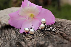 Sady šperkov - Strieborná súprava s perlami (Biele perly) - 4383755_