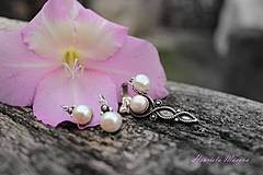 Sady šperkov - Strieborná súprava s perlami (Biele perly) - 4383757_