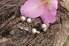 Sady šperkov - Strieborná súprava s perlami (Biele perly) - 4383759_
