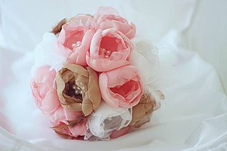 Kytice pre nevestu - Luxury kolekcia - romantická ružová - 4399081_