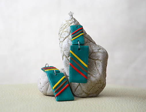 Náušnice - Etno obdĺžniky - 4403480_