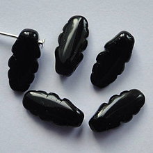 Korálky - Sklenené jazýčky 13mm-1ks (005-čierna) - 4430264_