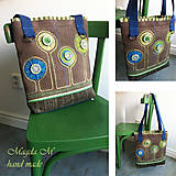 Veľké tašky - Kabelko-taška v modro-zelenom šate - 4440116_