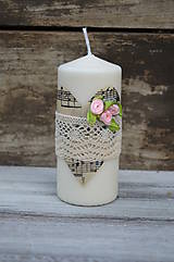 Sviečky - Romantická svadobná sviečka - 4443069_