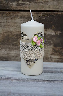Sviečky - Romantická svadobná sviečka - 4443069_