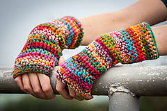 Rukavice - Color mix rukavice bez prstov - 4441680_