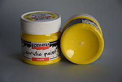 Farby-laky - Matná akrylová farba, Žltá, 50 ml - 4443723_
