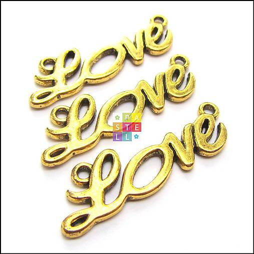 Komponenty - (1490) Spojovník "LOVE", 33 x 12 mm - 1 ks - 4441460_