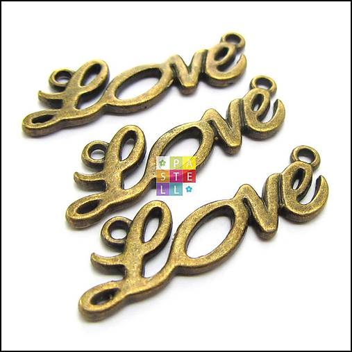 Komponenty - (1690) Spojovník "LOVE", 33 x 12 mm - 1 ks - 4441461_