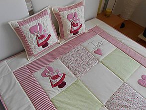 Detský textil - Patchwork deka pre dievčatko - 4446498_