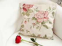Úžitkový textil - _na francúzskych ružiach...Rouge...režné plátno - 4460035_