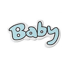 Polotovary - Baby nápis modrý - 1ks - 4462838_
