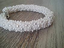 Náramky - biele perličky ♥ - 4466689_