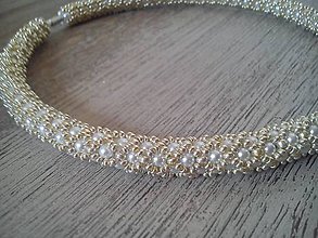 Náhrdelníky - náhrdelník bielo-strieborný - 4466725_