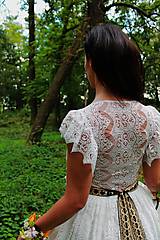 Šaty - vílovské,krajkové svadobné šaty v maslovej farbe - 4473411_