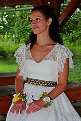 Šaty - vílovské,krajkové svadobné šaty v maslovej farbe - 4473483_