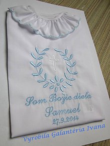 Detské oblečenie - košieľka na krst K10 modrá - 4487203_