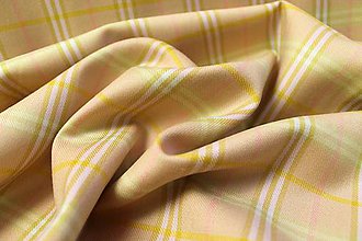Textil - Ružovo žlté káro - 4488023_