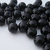 Korálky - Čierne sklenené korálky voskované 10mm (balíček 50ks) - 4488160_