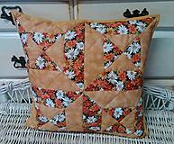 Úžitkový textil - Návliečka na vankúš Patchwork oranžová - 4500169_