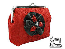 Čipková dámská kabelka červena   0585