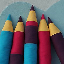 Detský textil - Ceruzky ružovo-fialovo-tyrkysové (dĺžka 110 cm, priemer cca 10 cm) - 4505741_