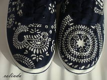 Ponožky, pančuchy, obuv - Modrotlačové tenisky (Kohout) - 4522805_