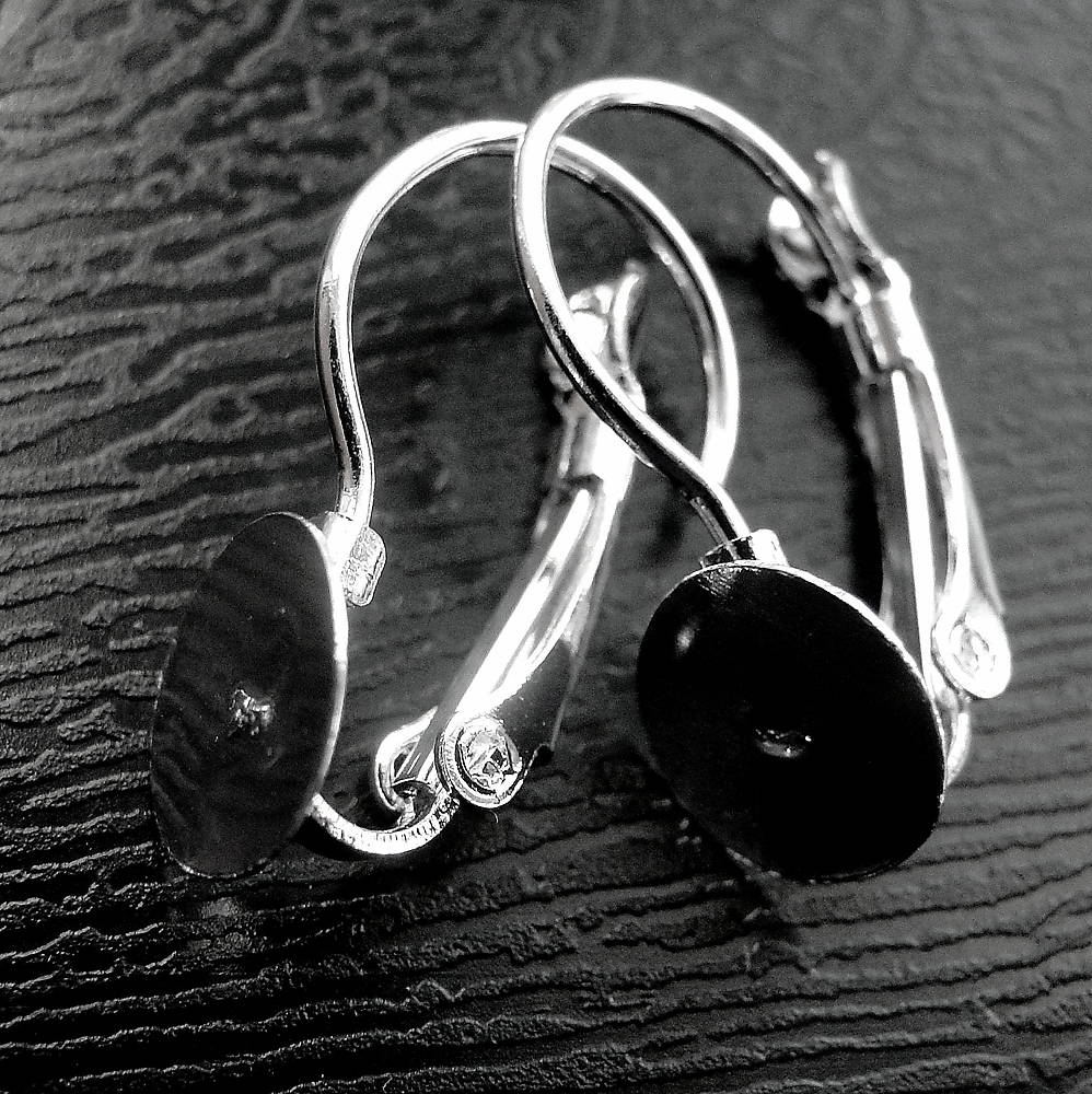 Náuš.zap.s plôškou 8mm-1pár (strieborná)