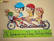 Tabuľky - Menovka - rodinka na bicykli - 4534647_