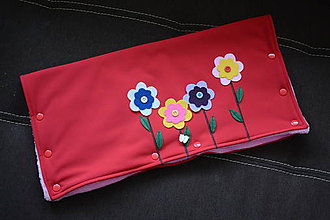 Detský textil - rukávnik na kočík s kvetinkami - 4539468_