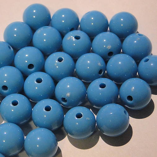 Korálky COLOR plast 10mm (tyrk.modrá-10ks)