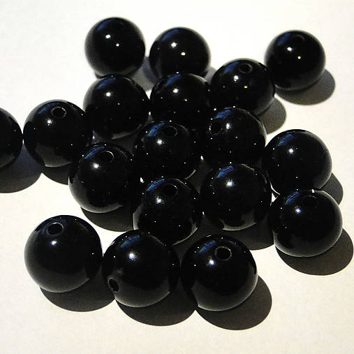 Korálky COLOR plast 10mm (čierna-10ks)